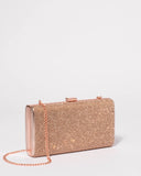 Rose Gold Margot Diamante Hardcase Clutch Bag