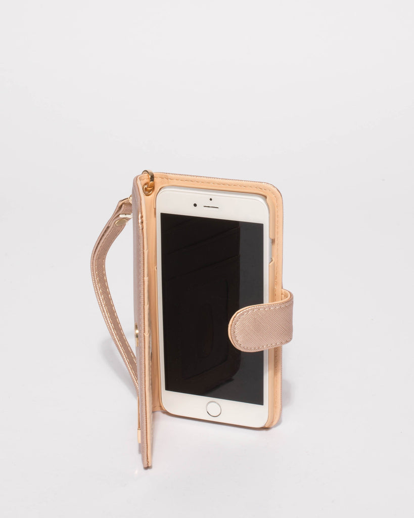 Rose Gold Saffiano Iphone 6, 7 & 8 Plus Purse