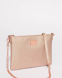 Rose Gold Plain Peta Chain Crossbody Bag