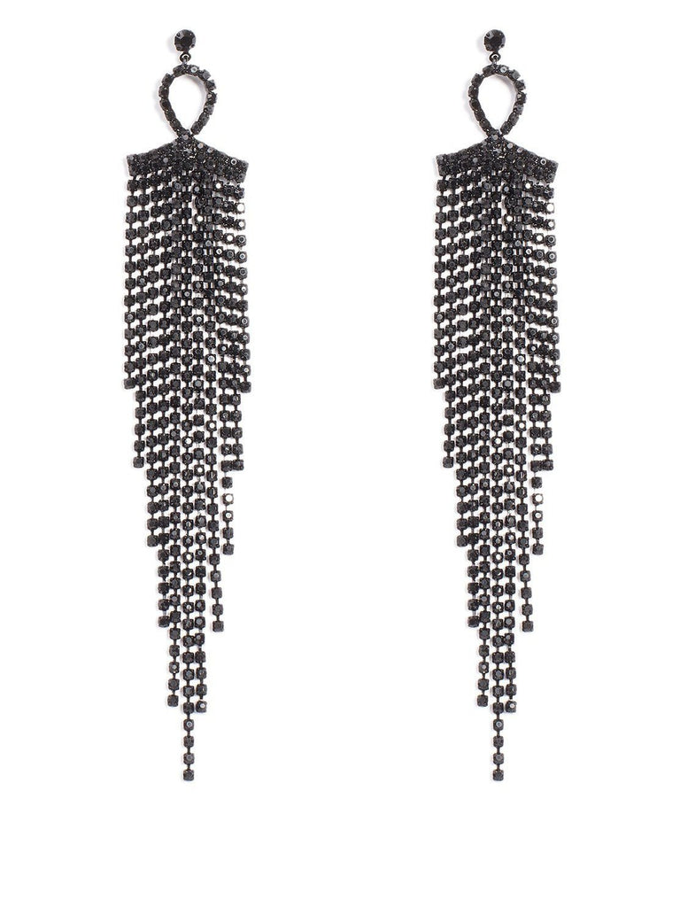 Long Diamante Drop Statement Earrings