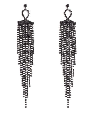Long Diamante Drop Statement Earrings