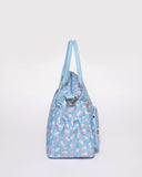Blue Floral Print Pocket And Zip Baby Bag
