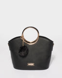 Black Saffiano Sabina Ring Tote