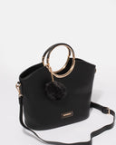 Black Saffiano Sabina Ring Tote
