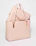 Pink Angelina Tech Tote Bag With Rose Gold Hardware