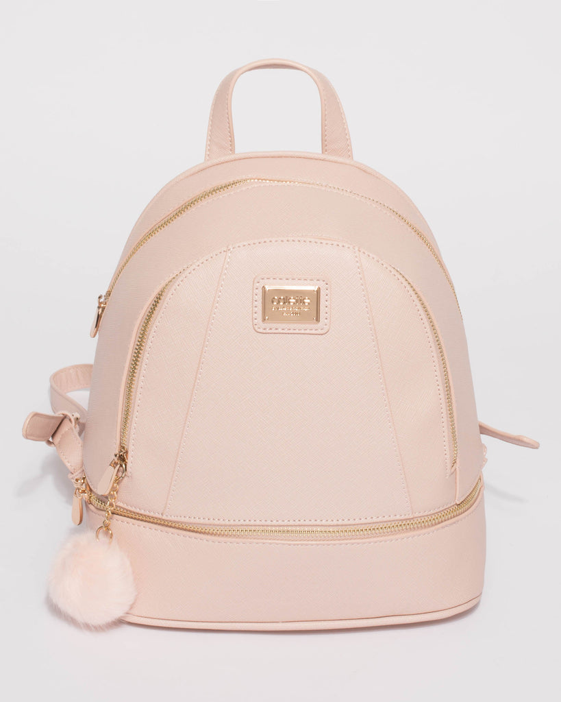Pink Bridget Medium Backpack With Gold Hardware