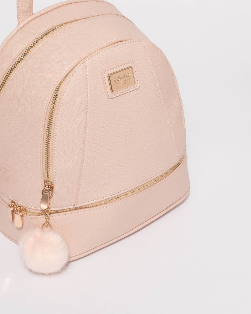 Pink Bridget Medium Backpack With Gold Hardware