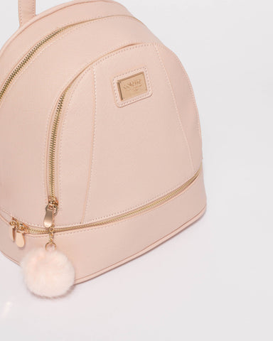 Pink Bridget Medium Backpack With Gold Hardware