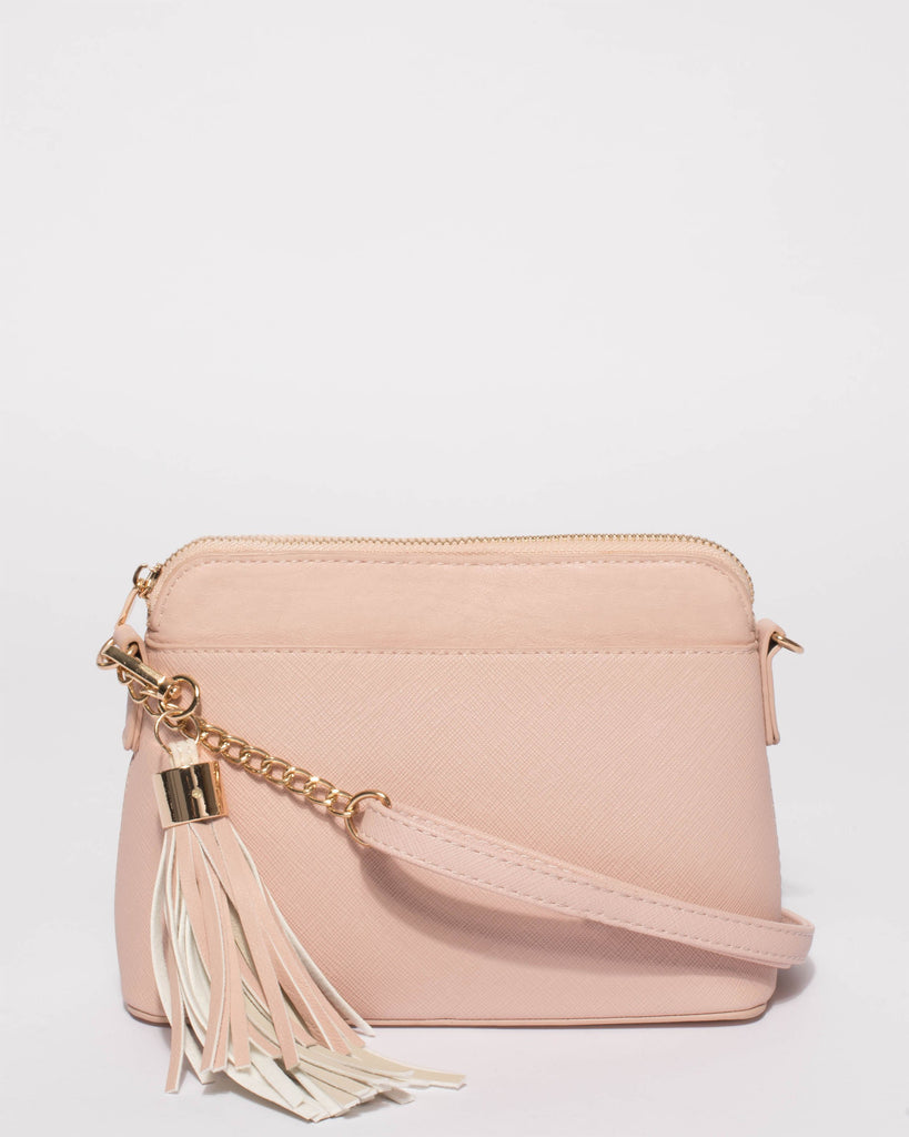 Karen Pink Saffiano Crossbody Bag