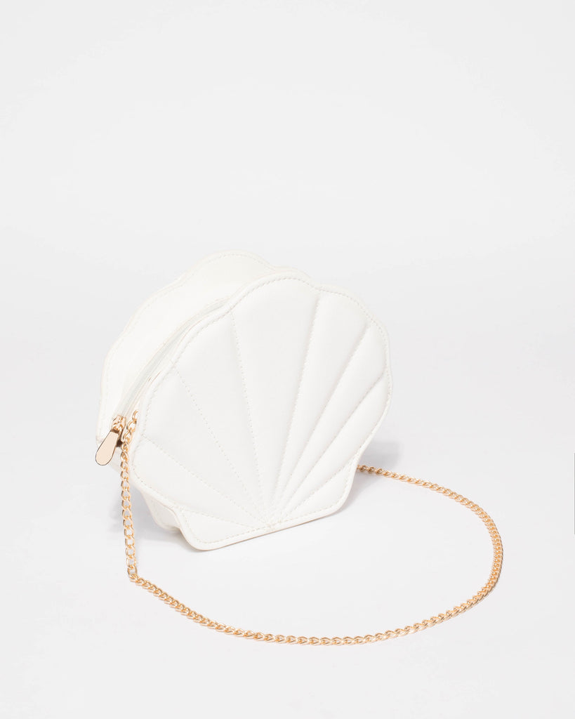 White Shell Medium Crossbody Bag