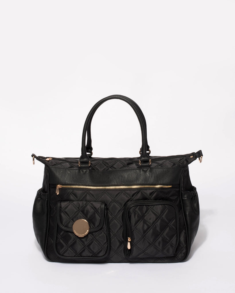 Black Nicole Quilted Baby Bag