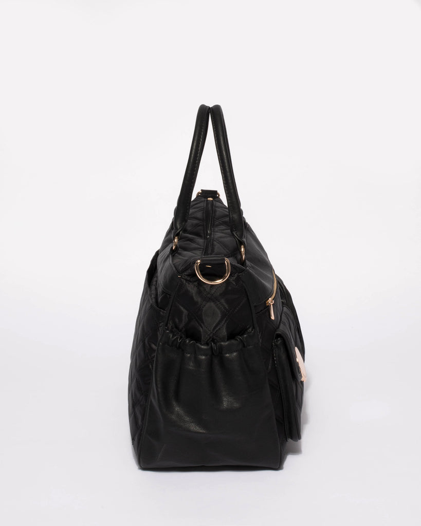 Black Nicole Quilted Baby Bag