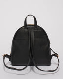 Black Textured Bridget Tassel Panel Medium Backpack