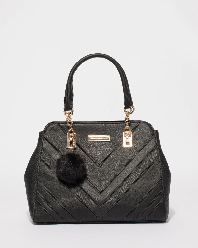 Black Cleo Panel Tote Bag