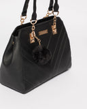 Black Cleo Panel Tote Bag
