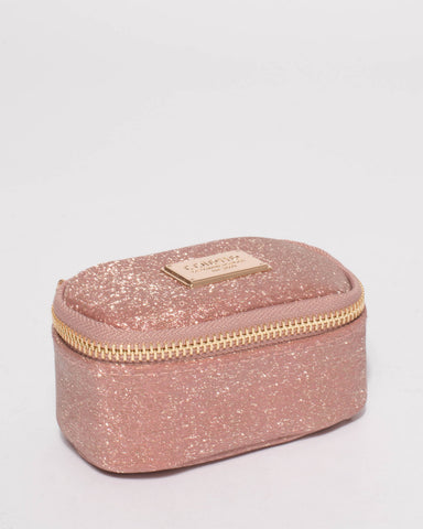 Rose Gold Glitter Jewel Purse