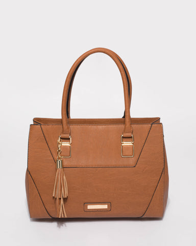 Tan Demi Tassel Tote Bag