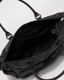 Black Quilted Baby Bag With Matte Black Hardware