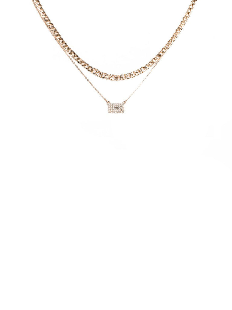 2 Pack Pave Stone Necklace