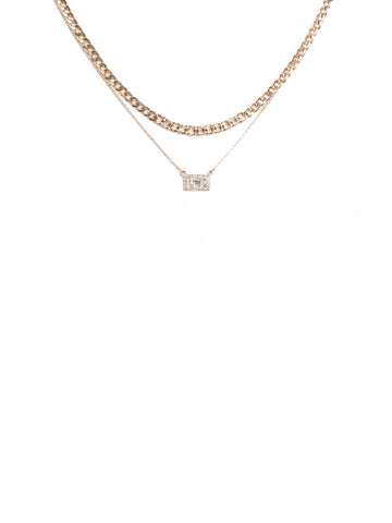 2 Pack Pave Stone Necklace