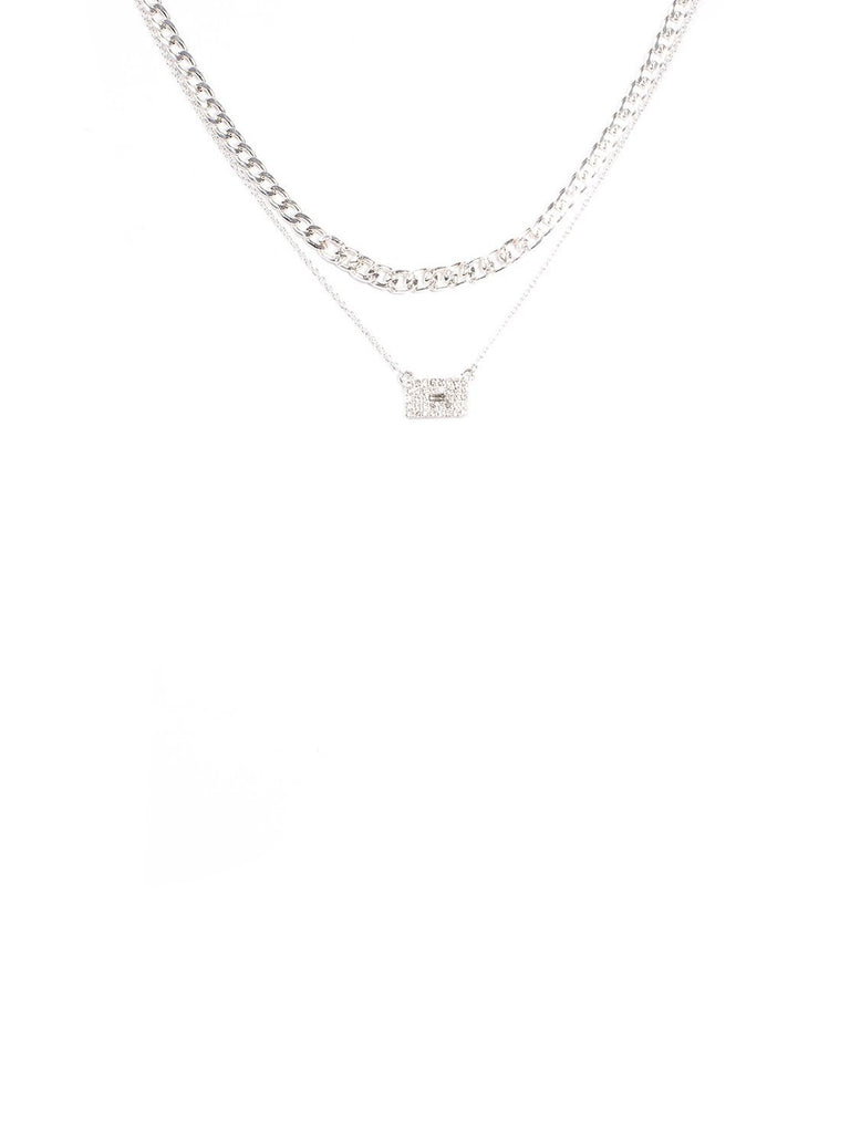 2 Pack Pave Stone Necklace