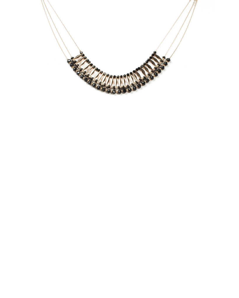 Arrow Bar Beaded Statement Necklace