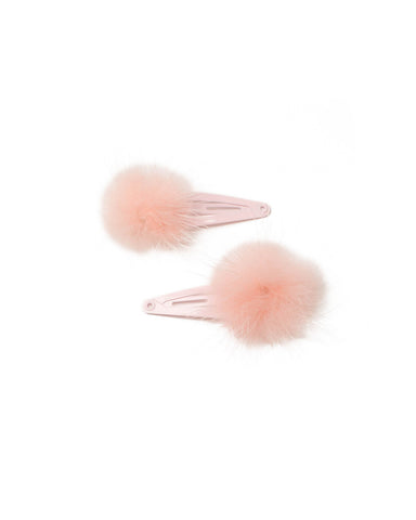 Pink Pom-Pom Hair Clip