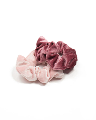 Mauve Velvet Scrunchie Pack