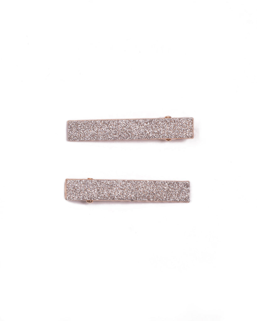 Glitter Gold Tone Slide Hair Clips