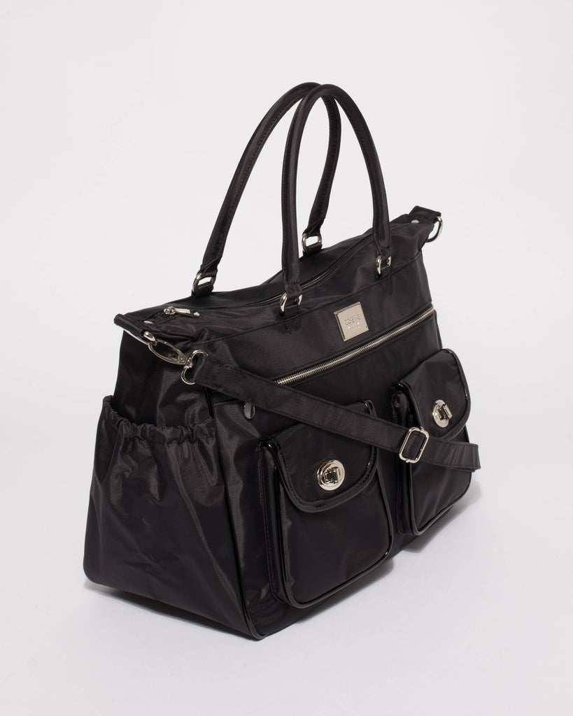 Black Nylon Baby Travel Bag