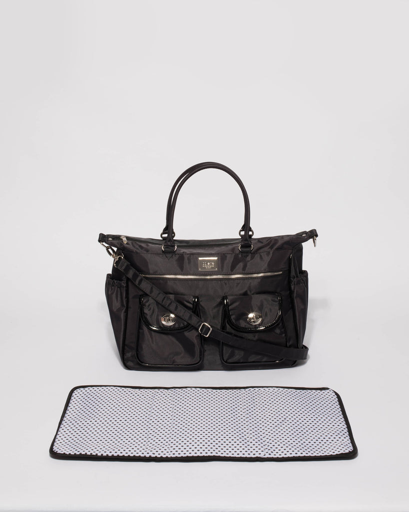 Black Nylon Baby Travel Bag