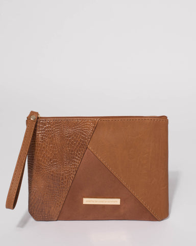 Tan Poppy Panelled Purse