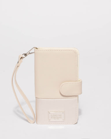 Ivory Saffiano Iphone 6, 7 & 8 Plus Purse