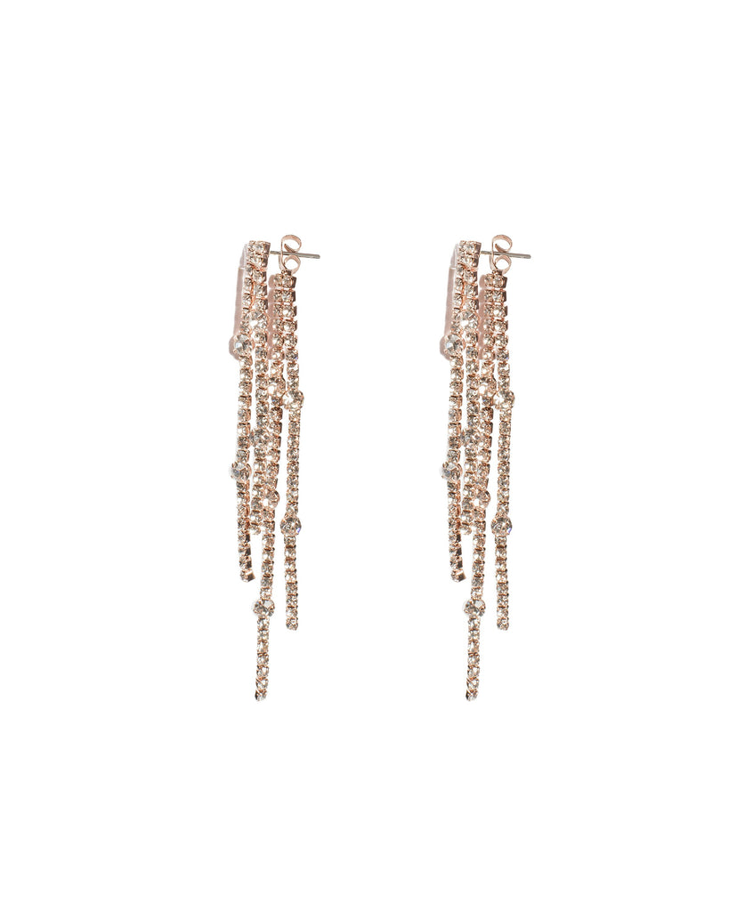 Front Back Diamante Drop Earrings