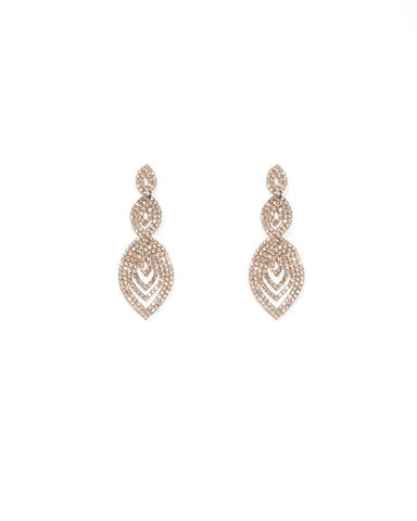 Diamante Cup Chain Tiered Earrings