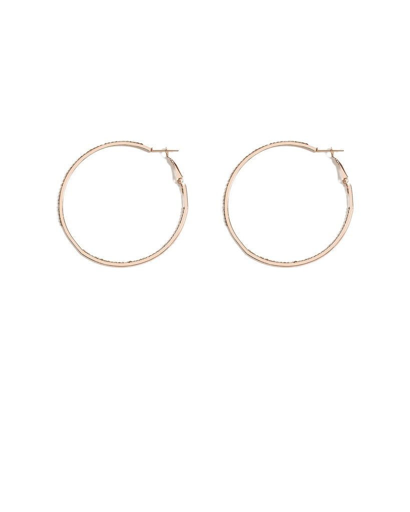 Fine Diamante Stone 45mm Hoop Earrings