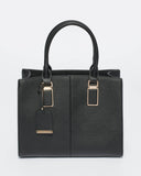 Black Saffiano Diana Tag Tote Bag