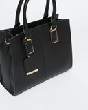 Black Saffiano Diana Tag Tote Bag