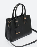 Black Saffiano Diana Tag Tote Bag