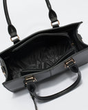Black Saffiano Diana Tag Tote Bag