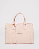 Pink Saffiano Spencer Tech Tote Bag With Gold Hardware