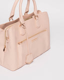 Pink Saffiano Spencer Tech Tote Bag With Gold Hardware