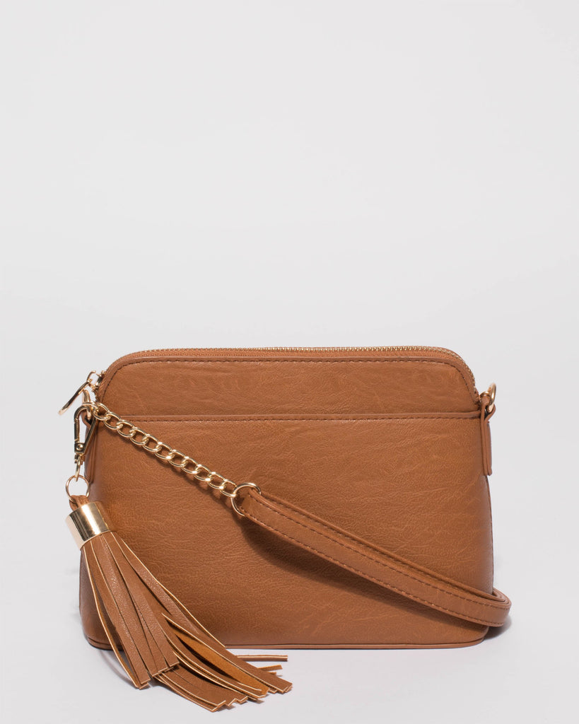 Karen Smooth Tan Crossbody Bag