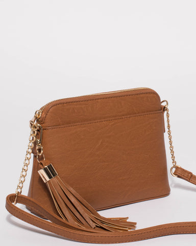 Karen Smooth Tan Crossbody Bag