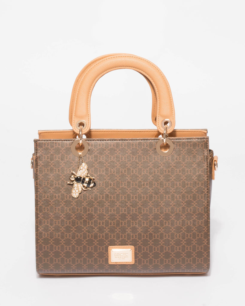 Brown Ella Monogram Tote Bag