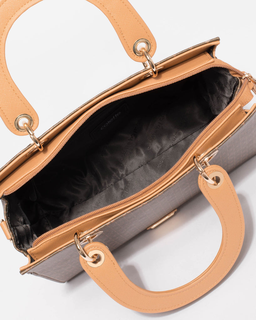 Brown Ella Monogram Tote Bag