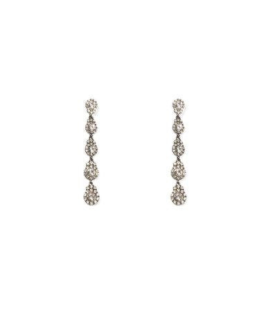 Round Diamante Stone Tiered Earrings