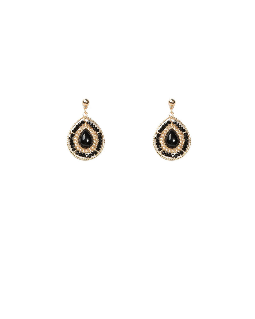 Teardrop Stone Beaded Earrings