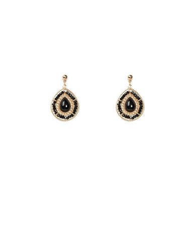 Teardrop Stone Beaded Earrings