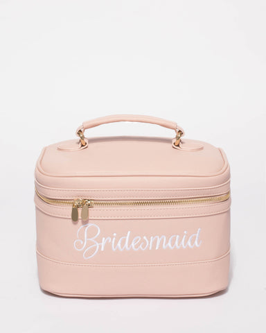 Pink Bridesmaid Cosmetic Case